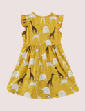 Toddler Girl Giraffe Appliqu¡§| Flutter-sleeve Dress - CCMOM