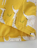 Toddler Girl Giraffe Appliqu¡§| Flutter-sleeve Dress - CCMOM