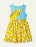 Toddler Girl Giraffe Appliqu¡§| Sleeveless Strape Dress