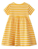 Toddler Girl Magpie Appliqu¡§| Striped High Waist Dress - CCMOM