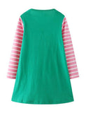 Toddler Girl Mushroom Appliqu¡§| Long Sleeve Casual Dress - CCMOM