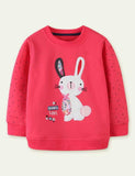 Toddler Girl Rabbit Embroidered Long-Sleeved Sweatshirt