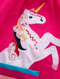 Toddler Girl Rainbow Unicorn Appliqu¡§| Dress With Pocket - CCMOM