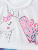 Toddler Girl Rainbow Unicorn Mesh Flutter-sleeve Dress - CCMOM