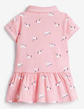 Toddler Girl Strawberry Polka Dot Lapel Collar Polo Dress - CCMOM