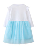 Toddler Girl Swan Appliqu¡§| Long Sleeve Splice Dress - CCMOM