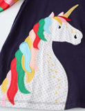 Toddler Girl Unicorn Appliqu¡§| Long Sleeve Dress - CCMOM