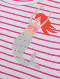 Toddler Girl Unicorn Applique Short Sleeves Mesh Splice Dress - CCMOM