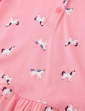 Toddler Girl Unicorn Full Printed Lapel Collar Button Polo Dress - CCMOM