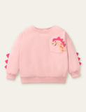 Toddler Kid Cartoon Dinosaur Appliqu¡§| Pull Over Sweatshirt - CCMOM