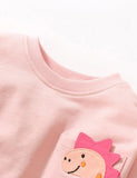 Toddler Kid Cartoon Dinosaur Appliqu¡§| Pull Over Sweatshirt - CCMOM