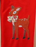 Toddler Kid Deer Floral Appliqu¡§| Sweatpants - CCMOM