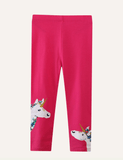 Toddler Kid Girls' Embroidered Patch Leggings - CCMOM