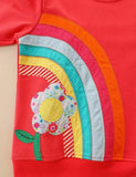 Toddler Kid Rainbow Flower Appliqu¡§| Pull Over Sweatshirt - CCMOM