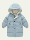 Toddler Kid Solid Color Mid-Length down Jacket - CCMOM