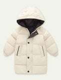 Toddler Kid Solid Color Mid-Length down Jacket - CCMOM