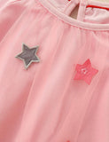 Toddler Kid Star Embroidered Mesh Long Sleeves Dress - CCMOM