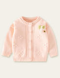 Toddler Knitted with Bow Decoration Sweater Cardigan - CCMOM