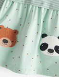 Toddler Panda Bear Dot Long Sleeve Splice Dress - CCMOM
