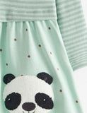 Toddler Panda Bear Dot Long Sleeve Splice Dress - CCMOM