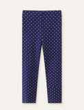 Toddler Solid Color Polka Dot Print Leggings - CCMOM