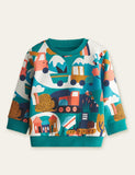 Toddler Suburban Engineering Vehicle Printed Pull Over Sweatshirt - CCMOM