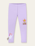 Toddler Unicorn Rainbow Appliqu¡§| Leggings - CCMOM