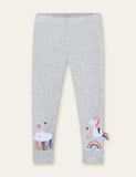 Toddler Unicorn Rainbow Appliqu¡§| Leggings - CCMOM