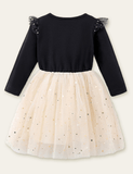 Toddler Unicorn Sequined Embroidered Long Sleeves Mesh Dress - CCMOM