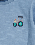 Tractor Embroidered Long Sleeve T-shirt - CCMOM
