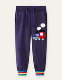 Train Appliqu¡§| Rainbow Sweatpants - CCMOM