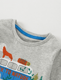 Travel Bus Printed Long-Sleeved T-shirt - CCMOM