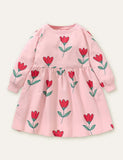 Tulip Printed Long Sleeve Dress - CCMOM