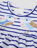 Two Birds Appliqu¡§| Striped Dress - CCMOM