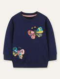 Two Butterflies Embroidered Sweatshirts - CCMOM