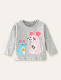 Two Mice Printed Long-Sleeved T-shirt - CCMOM