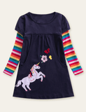 Unicorn Appliqu¡§| Dress - CCMOM