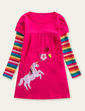 Unicorn Appliqu¡§| Dress - CCMOM