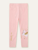 Unicorn Appliqu¡§| Embroidered Leggings - CCMOM