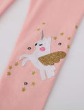 Unicorn Appliqu¡§| Embroidered Leggings - CCMOM