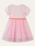 Unicorn Appliqu¡§| Embroidered Mesh Dress - CCMOM