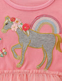 Unicorn Appliqu¡§| Long Sleeve Dress - CCMOM