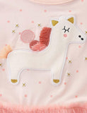 Unicorn Appliqu¡§| Long Sleeve Dress - CCMOM
