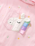 Unicorn Appliqu¡§| Pocket Rainbow Printed Dress - CCMOM