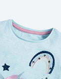 Unicorn Appliqu¡§| Rainbow Embroidered T-shirt - CCMOM