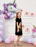 Unicorn Appliqu¡§| Star Embroidered Dress - CCMOM