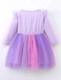 Unicorn Embroidered Long Sleeve Dress - CCMOM