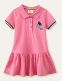 Unicorn Embroidered Polo Dress - CCMOM
