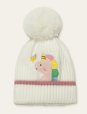 Unicorn Embroidered Pom Pom Hat