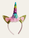 Unicorn Mesh Flowers Headband - CCMOM
